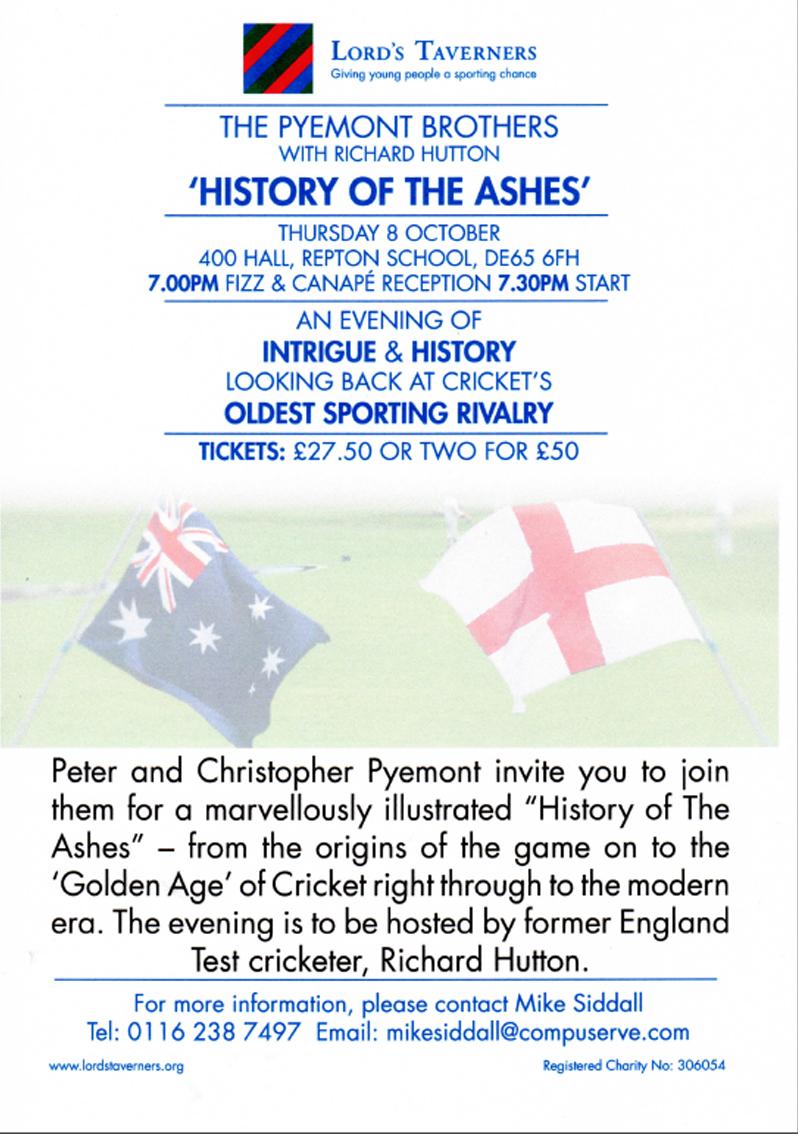 NottsSport's tweet photo. Ex England cricketer Richard Hutton is hosting the #HistoryOfTheAshes @ Repton Sch, raising money for @LordsTaverners http://t.co/YoDmWhxhB9