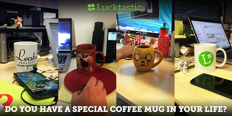 shova983's tweet photo. “@PlayLucktastic: Lucktastic's very own #MugMuseum. Happy #NationalCoffeeDay! http://t.co/t8SWps0N9x” that's my Moose mug!!!