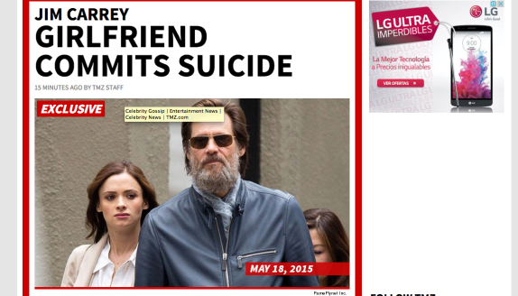 el_dinamo's tweet photo. Conmoción en el mundo del espectáculo por suicido de la novia de #JimCarrey http://t.co/HaXnF7BGX3 http://t.co/DgHgHXT9Dp