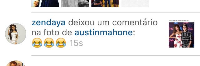 ACMREQUESTS's tweet photo. Zendaya comentou a foto que o Austin postou com ela no Instagram! http://t.co/5NvmztpSBj