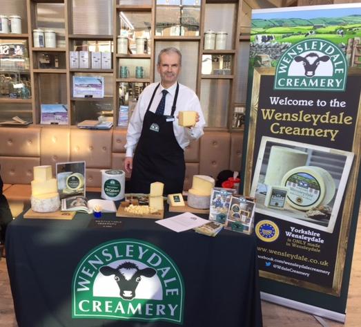Wdalecreamery's tweet photo. We're at @BoothsCountry #HaleBarns store today for the Christmas Book launch, sampling our delicious #KitCalvert http://t.co/Ztvh63HqDO