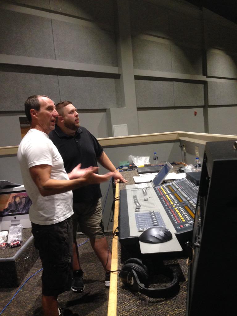 dave_rat's tweet photo. "@ratsoundsystems: @dave_rat @jcbertok @AvidLiveSound #danleysound http://t.co/zSCorrgDjZ" hangin w Jason @ vinyard Grace Fellowship Church