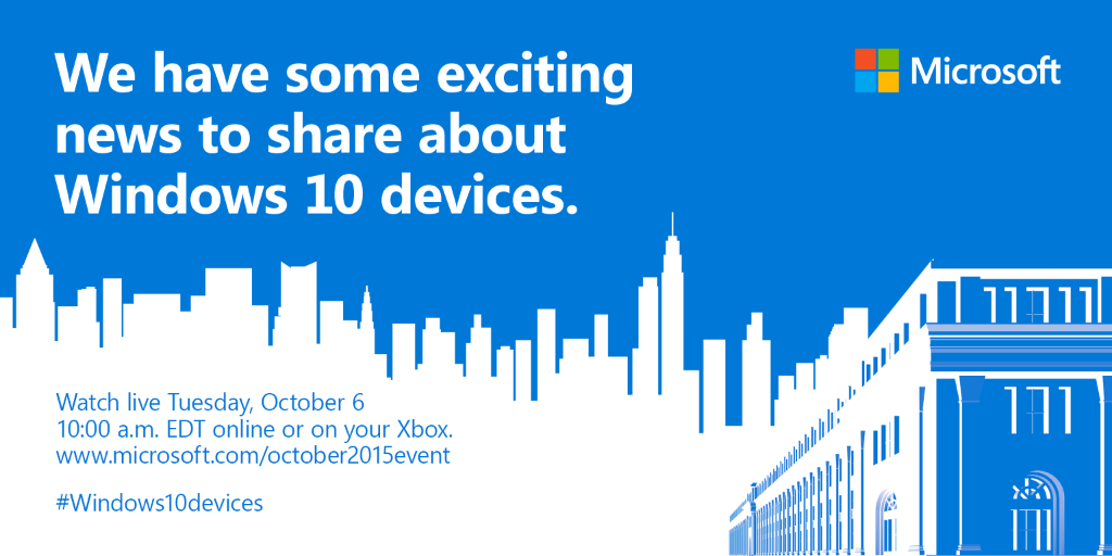 One week from today: Watch live to see the new #Windows10devices
msft.it/6010BzJ5a
