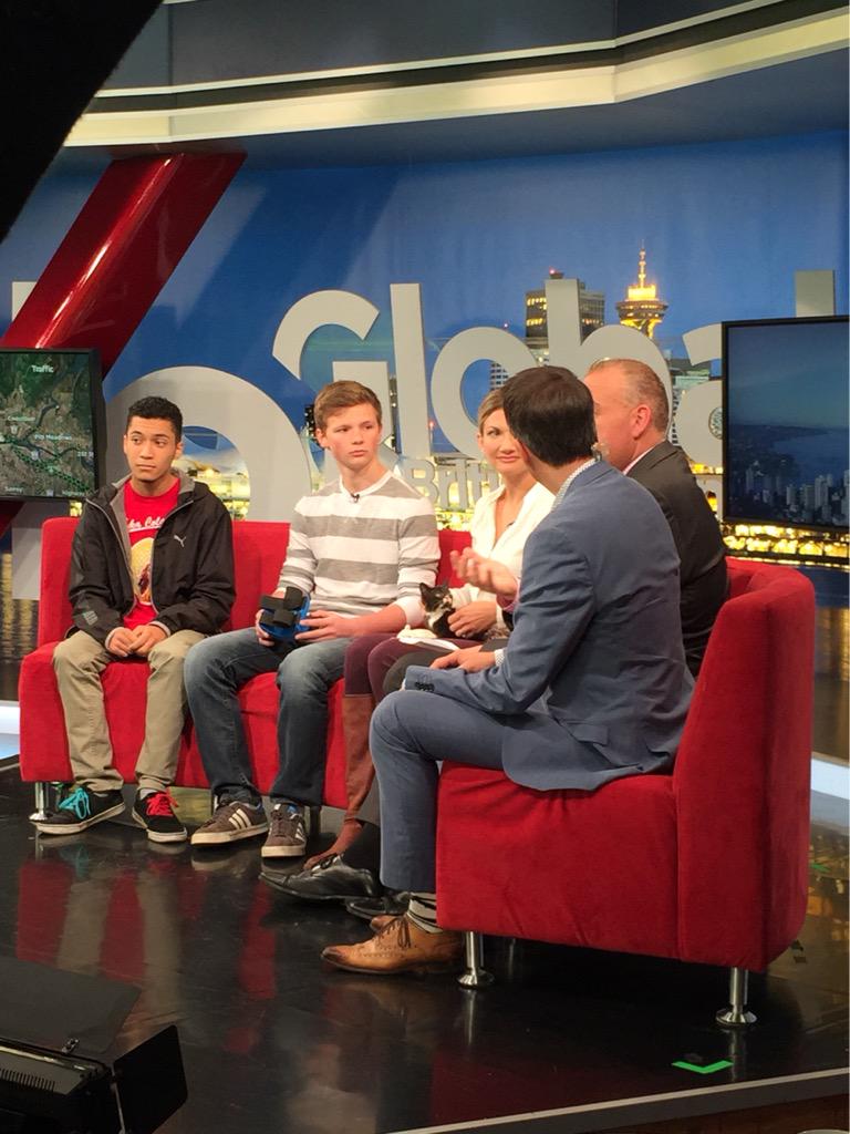 tinykittensHQ's tweet photo. Just did @GlobalBCMorning with @stevedarling &amp; the hero students who made Cassidy wheels! http://t.co/hD35ziKGVf http://t.co/RXdUDxwHK4