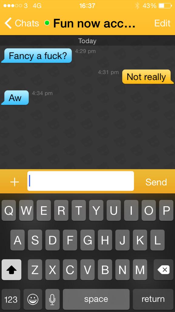 HabboonCher's tweet photo. Telling #Grindr lads how it is.. http://t.co/rwGoLCj1ji