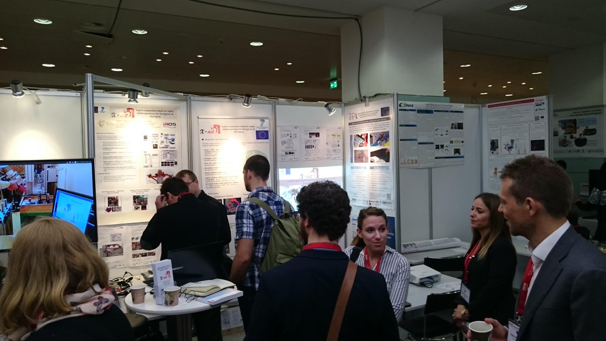 ROBOPARTNER's tweet photo. See the @ROBOPARTNER project's designs and developments at #IROS2015, #Hamburg. http://t.co/DyR815cqSI