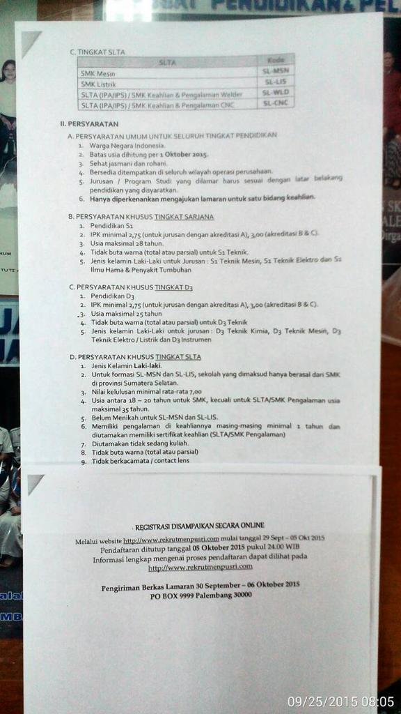 qurotha1's tweet photo. @pusripalembang gmna nih disini trcetak tdk ada khusus laki laki utk jurusan D3 managemen/adm/ekonomi. Pagi td brubah http://t.co/Gvw3wyN7fd
