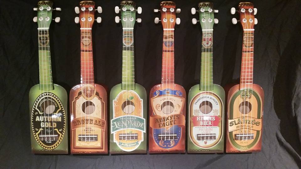 MusicGuildford's tweet image. Look at these bottle shaped ukeleles designed &amp;amp; made by @musicguildford's Mike.
From lemonade to ale &amp;amp; beer #ukejam