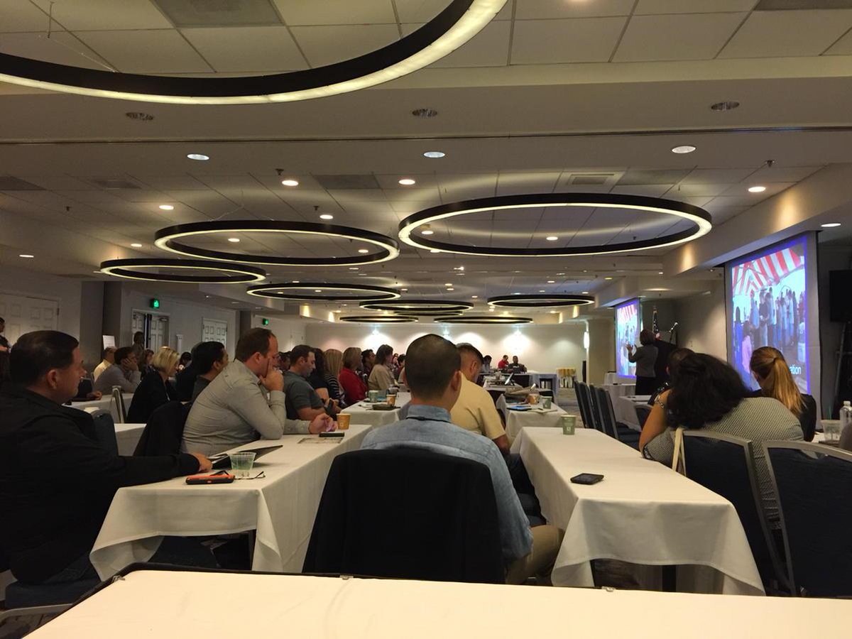 weatherechowx's tweet photo. We are all at #CESA2015 watching a presentation on disasters like #katrina http://t.co/1qT3CX4Vsw