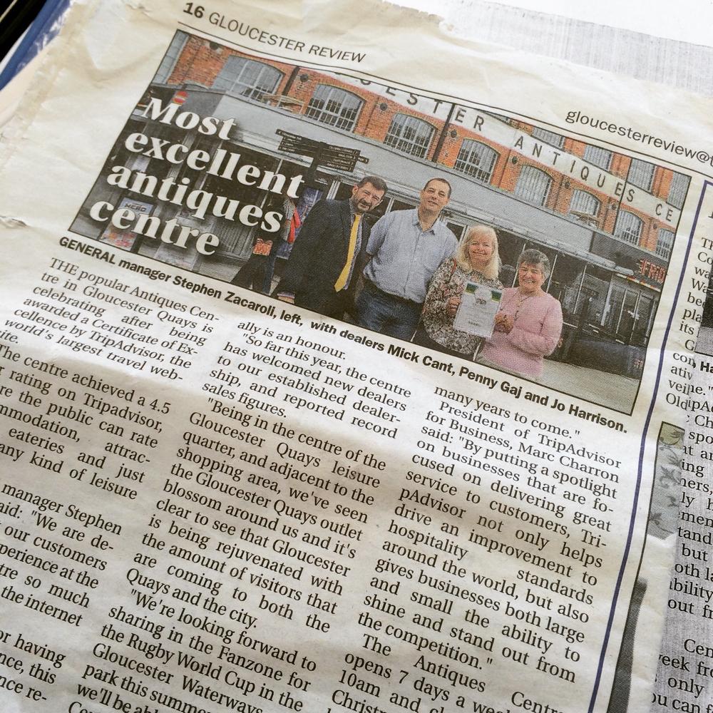 Did you see us in the Gloucester Review the other day? We're so proud of our <a href="/TripAdvisor/">Tripadvisor</a> award!