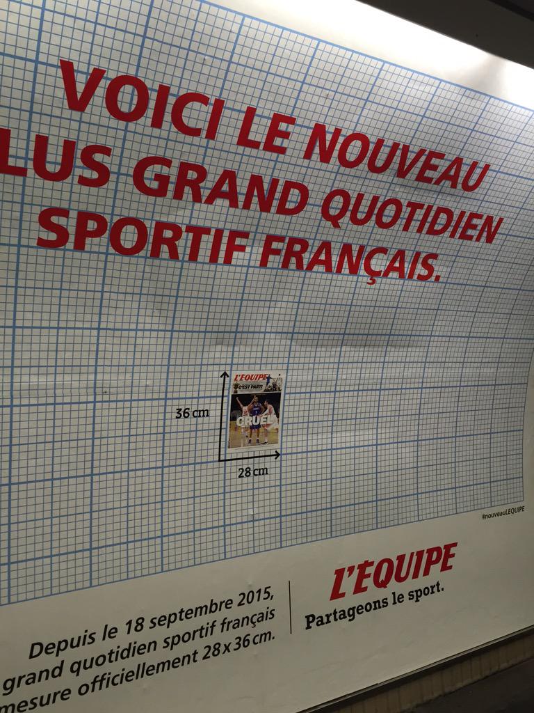 MateoSossah's tweet photo. Pour votre campagne vous auriez pu choisir un exemplaire où la France gagne @lequipe ... #patriotisme #inexistant http://t.co/cKM72T8Jzv