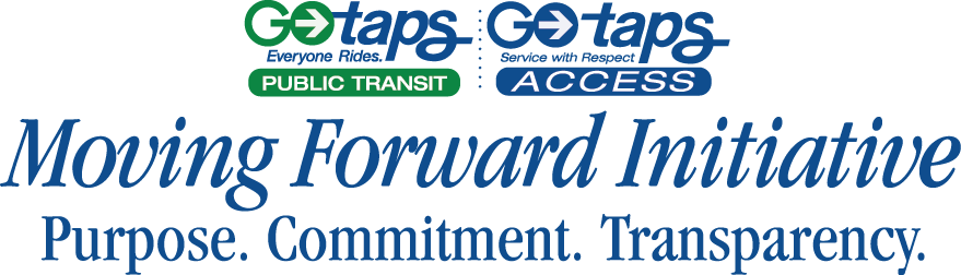 GoTAPS's tweet image. Tim Patton, interim CEO and Exec Dir @GoTAPS announced today his "Moving Forward" initiative. tapsbus.com/moving-forward…