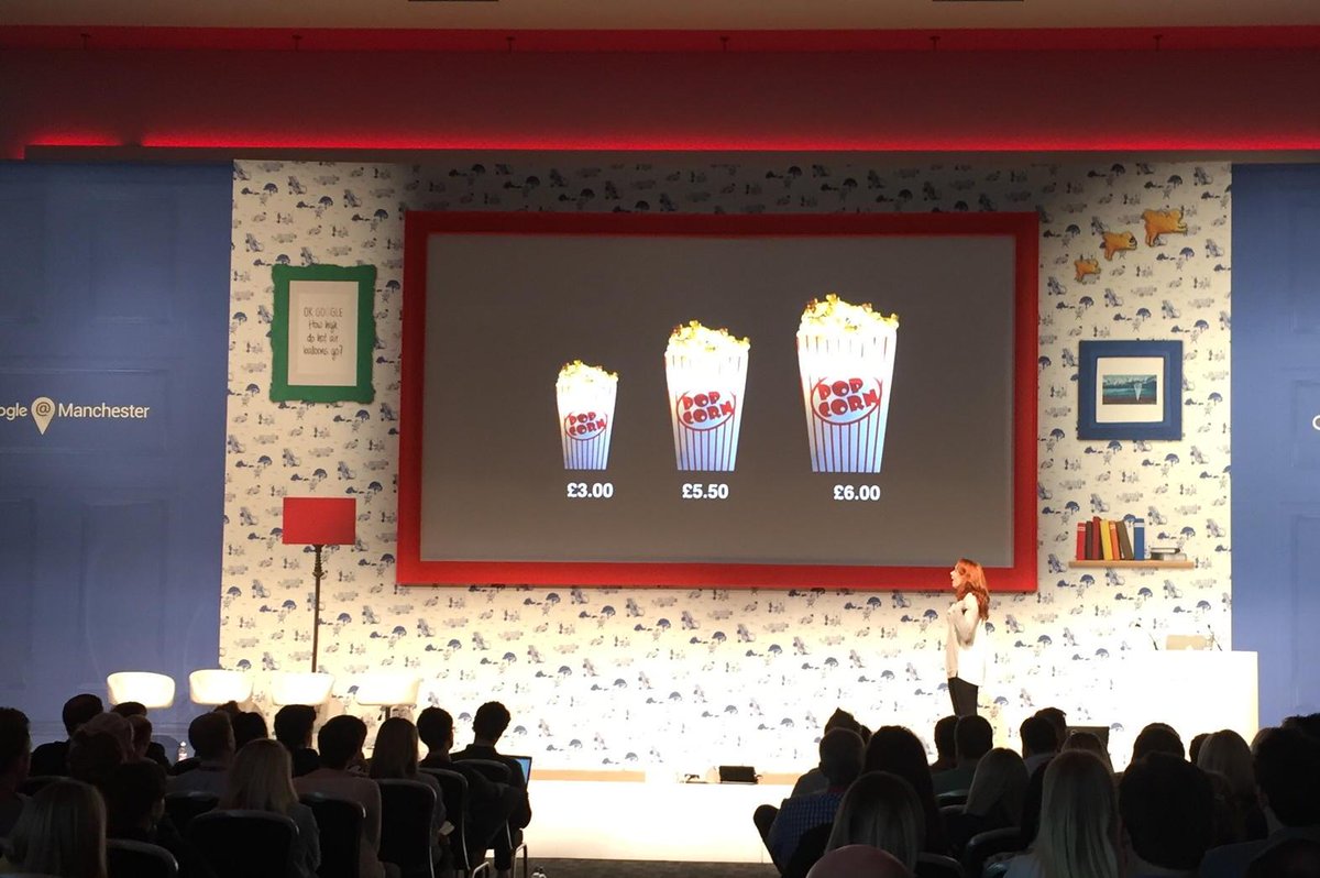 MediaComNorth's tweet photo. #googlemanchester loving the theory of irrelevant alternatives #DrHannahFry http://t.co/Yu9XXtMlra