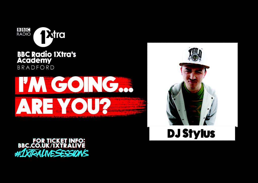 stxylo's tweet photo. Blessing the @1Xtra academy tomorrow in Bradford with a guest set between 3-4pm.. > #1xtraLiveSession who's coming? http://t.co/hYqj1Y1C0d