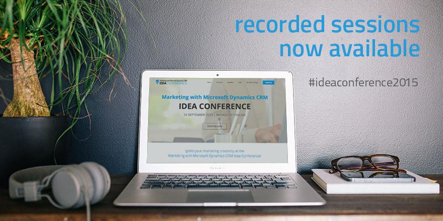 ClickDimensions's tweet photo. Missed any of the #ideaconference2015? Recorded sessions are now available at http://t.co/1c5Z5ihFMq! #MSDynCRM http://t.co/71LyDu0Uel
