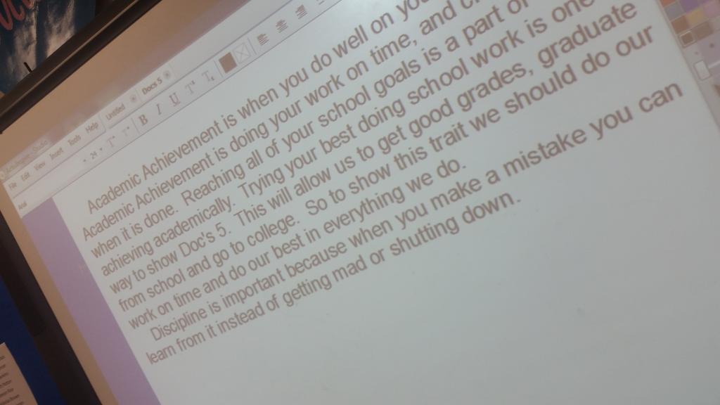 LoudBrarian's tweet photo. Working on our classroom's Doc's 5 essay. @LinebargerMonte #CES30 #Docs5 http://t.co/gnDjNVQZjx
