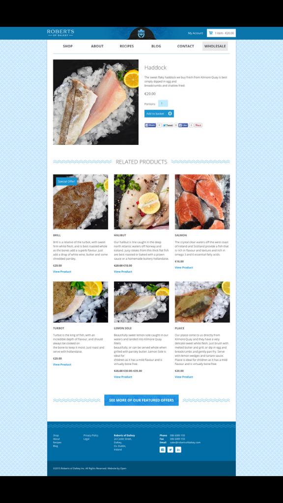 RobertsofDalkey's tweet photo. We've been busy working on our new website but we are nearly there... #1week #seafoodbox #deliveredfree http://t.co/QNhwXeiyUS