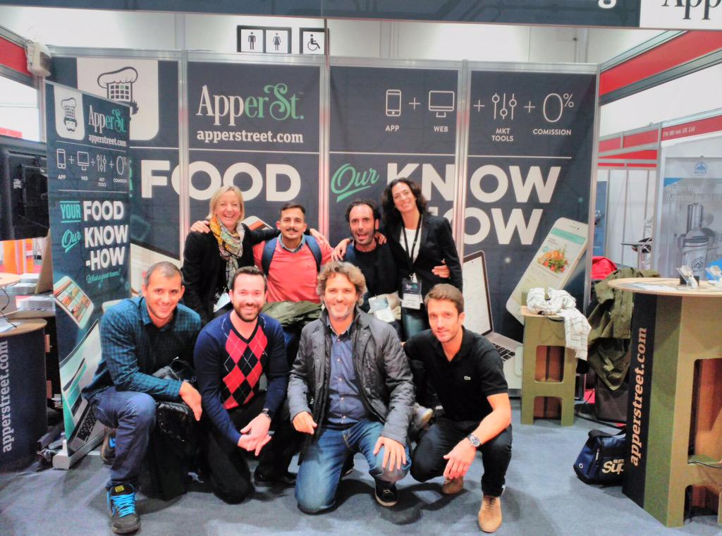 ApperStreet's tweet photo. Best whishes from our Apper Team. Tired, but very happy after the first day at @TakeawayExpo #London #Apperrules http://t.co/CmKImy7uJP