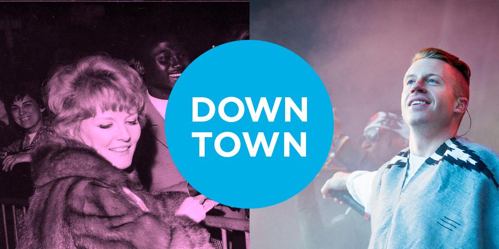 50 years later &amp; Downtown is still a title song, but which is better? RT for #PetulaClark or favorite for #Macklemore