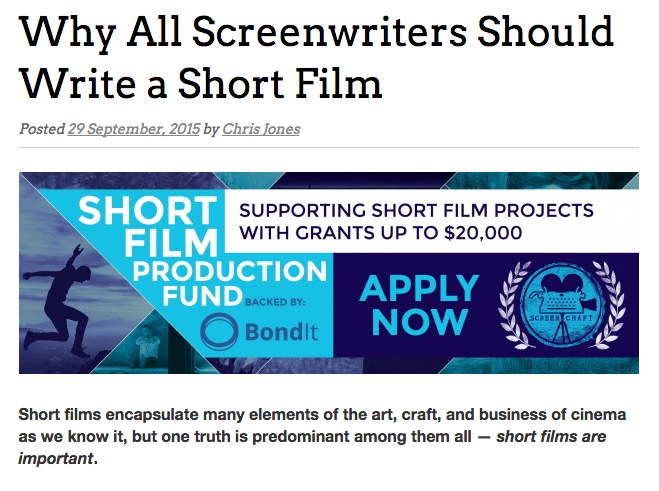 screencrafting's tweet photo. Why All Screenwriters Should Write a Short Film | via @londonswf 

http://t.co/ee9ajYs9Ek http://t.co/pmkn9T5zxU