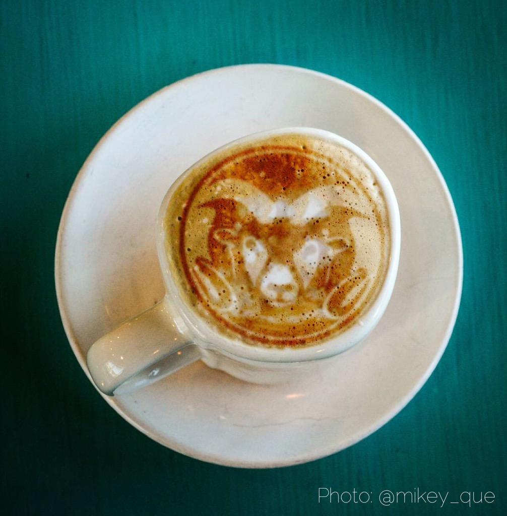 ColoradoStateU's tweet photo. We take our #coffee with #RamPride. Happy #NationalCoffeeDay โ๏ธ http://t.co/iWxjG2WlMk