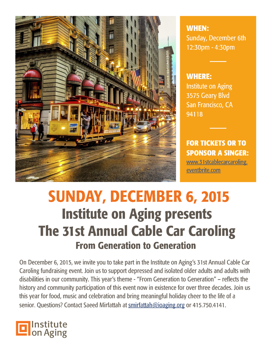 patrickarbore's tweet image. The 31st Annual #cablecarcaroling is scheduled for Sunday, 12/6. Purchase your tickets NOW: 31stcablecarcaroling.eventbrite.com.