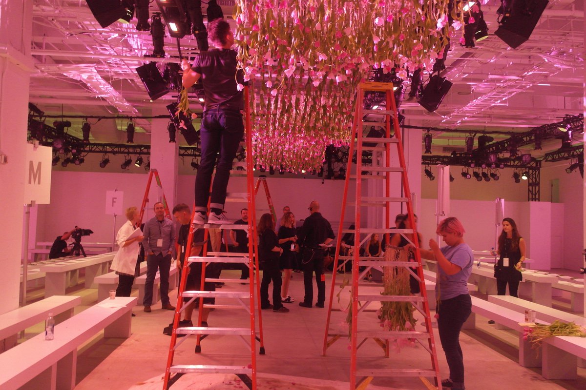 univfashgroup's tweet photo. UFG TBT: Decorating the stage for Lela Rose's fashion show #UTUFG #AskUFG #NYFW https://t.co/Mc2E1qWMIN