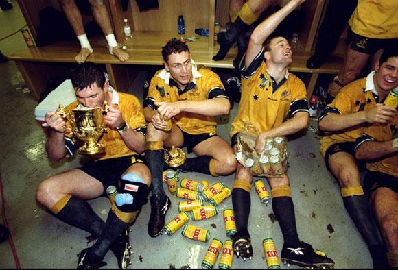 #AUS in the changing room after winning the #RWC in 1999.