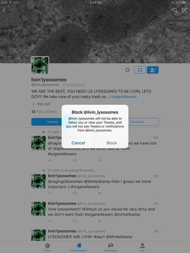ragingribosomes's tweet photo. @livin_lysosomes @MrHeitkamp #organellewars http://t.co/ubFGijUWyS