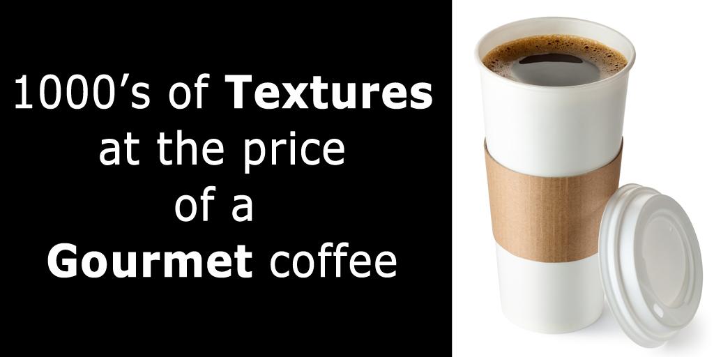 TheTextureMill's tweet photo. Access to thousands of textures for only the price of a gourmet cup of coffee! https://t.co/5FLWFTLOOP http://t.co/skzPW3YYvE