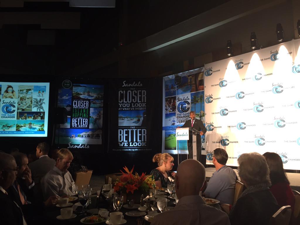 ServantTravel's tweet photo. @SandalsResorts and @WeddingMoons  having a great event to teach us the how they are Changing the Game! http://t.co/zQ4KGWcdeZ