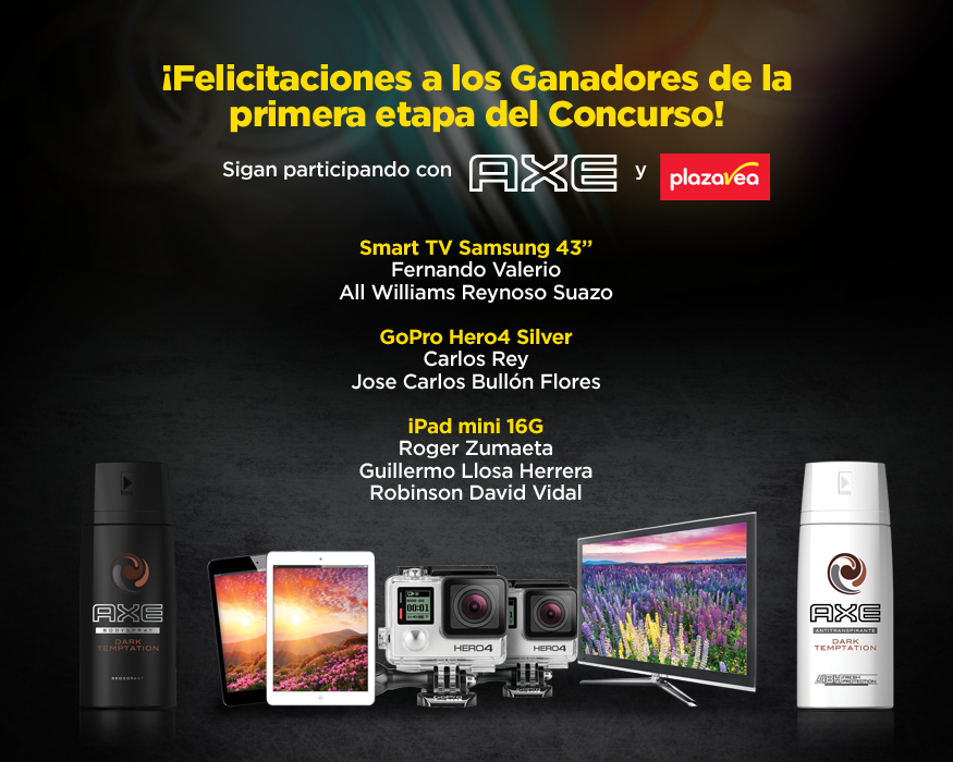 AxePeru's tweet photo. ¡Felicitaciones a los ganadores! 
Recuerden que pueden seguir participando de la promo
¡Sé parte de la Evolución Axe! http://t.co/i2s6knpFn6
