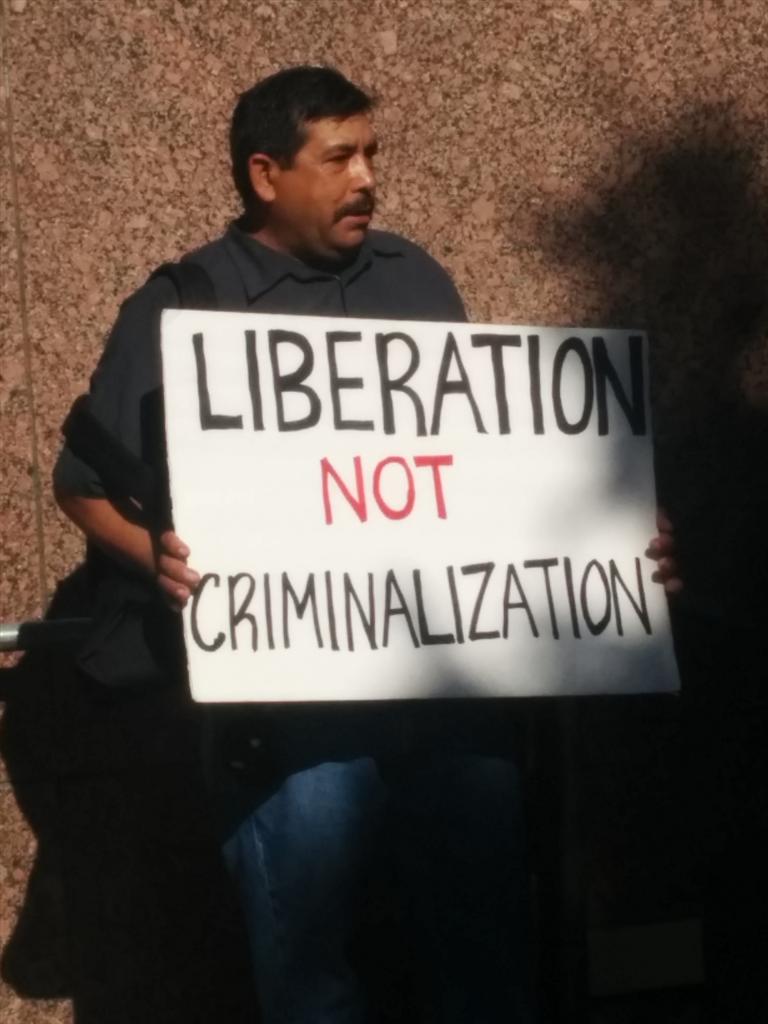CURBprisons's tweet photo. In solidarity with @IceOutOfLA at the #LABoardofSupervisors meeting! #RejectPEP #nomorejails http://t.co/cvB6oHvYlJ