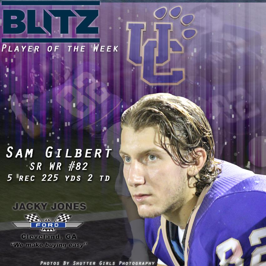 You voted, and our #BLITZ #PlayeroftheWeek is #UnionPanthers SR <a href="/sam__gilbert/">Sam Gilbert</a>. 225 yds on 5 catches &amp; 2 TD!!