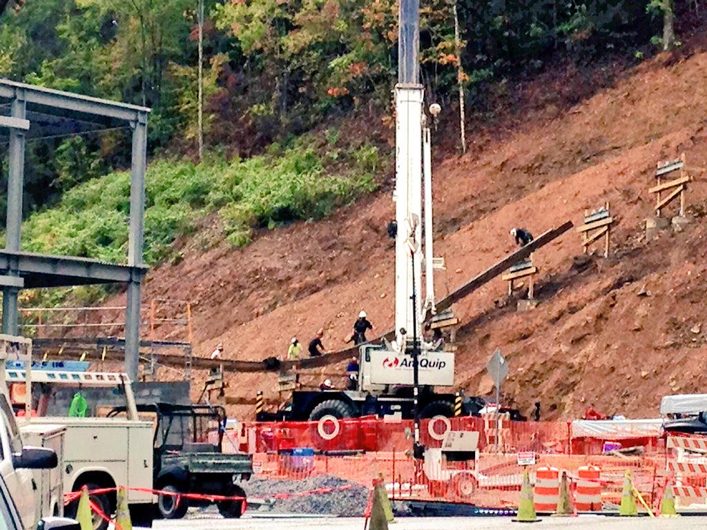 Dollywood's tweet photo. The first piece of track is being installed on Dollywood's Lightning Rod! #Dollywood2016 http://t.co/14o2UHuyPv