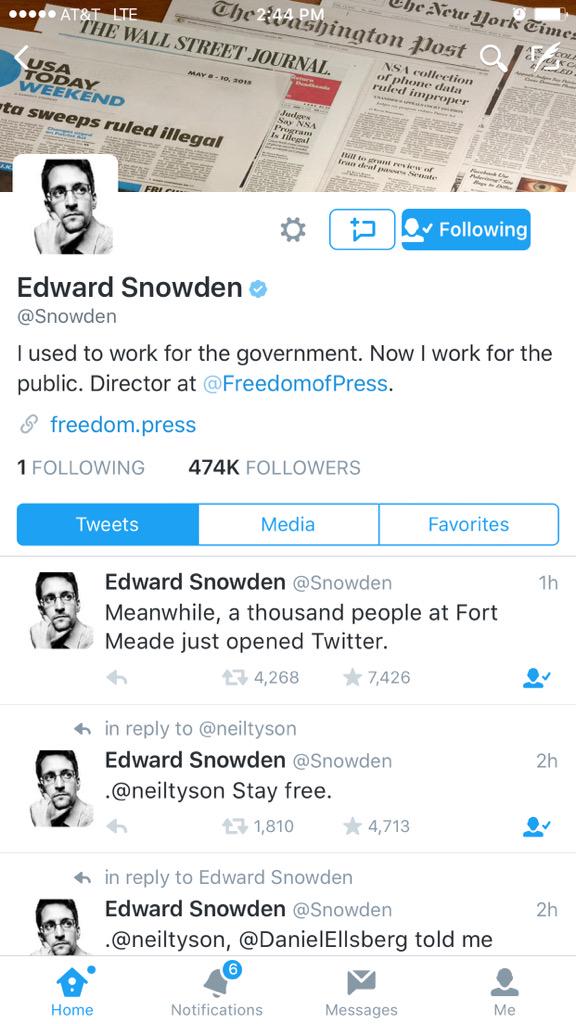 Simon Ahmed (@simonahmed) on Twitter photo Within 4 hrs of <a href="/Snowden/">Edward Snowden</a> going live, I'm the 474K-ish to follow. I hear the first 500k get put on a free watchlist. Within 4 hrs of <a href="/Snowden/">Edward Snowden</a> going live, I'm the 474K-ish to follow. I hear the first 500k get put on a free watchlist.