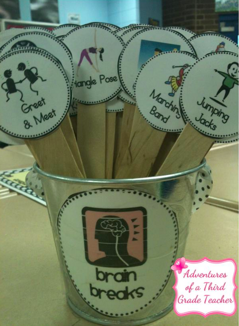 WeAreTeachers's tweet photo. We love this brain-break idea! Great reminder to stop and move around during a busy school day! #edchat #teachers http://t.co/HZVoeiJeRP