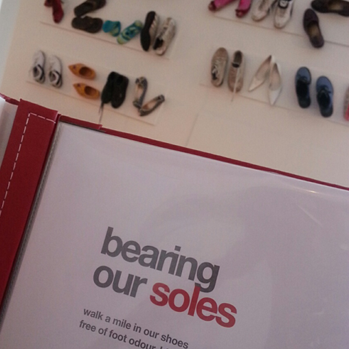 #whatsupattag: Our 'tag soles wall' has every tagger bare their "soles". It represents our eclectic culture at tag.