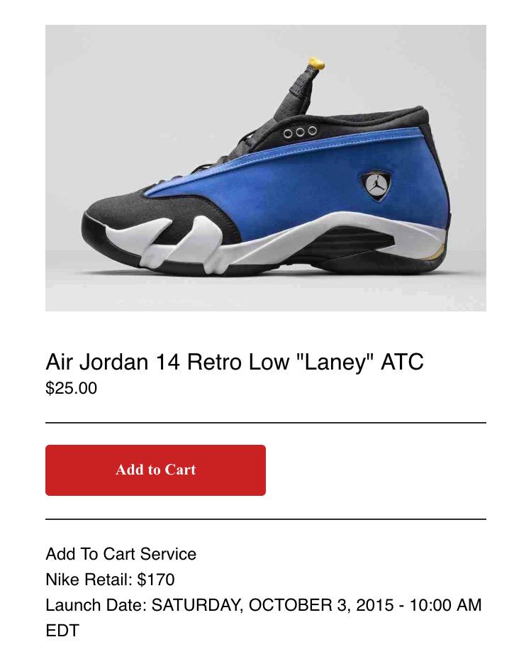 OutofLineClub's tweet image. Air Jordan 14 Retro Low "Laney" Add To Cart Service is now available at outoflineclub.com