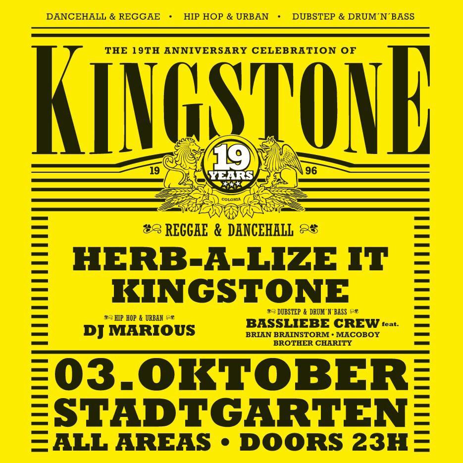 03|10|2015 #19years <a href="/kingstonesound/">Kingstone</a> <a href="/Sultan1herb/">HERBALIZE-IT</a> @BrianBassliebe <a href="/brother_charity/">BrotherCharity</a> <a href="/stadtgartennews/">Stadtgarten</a>