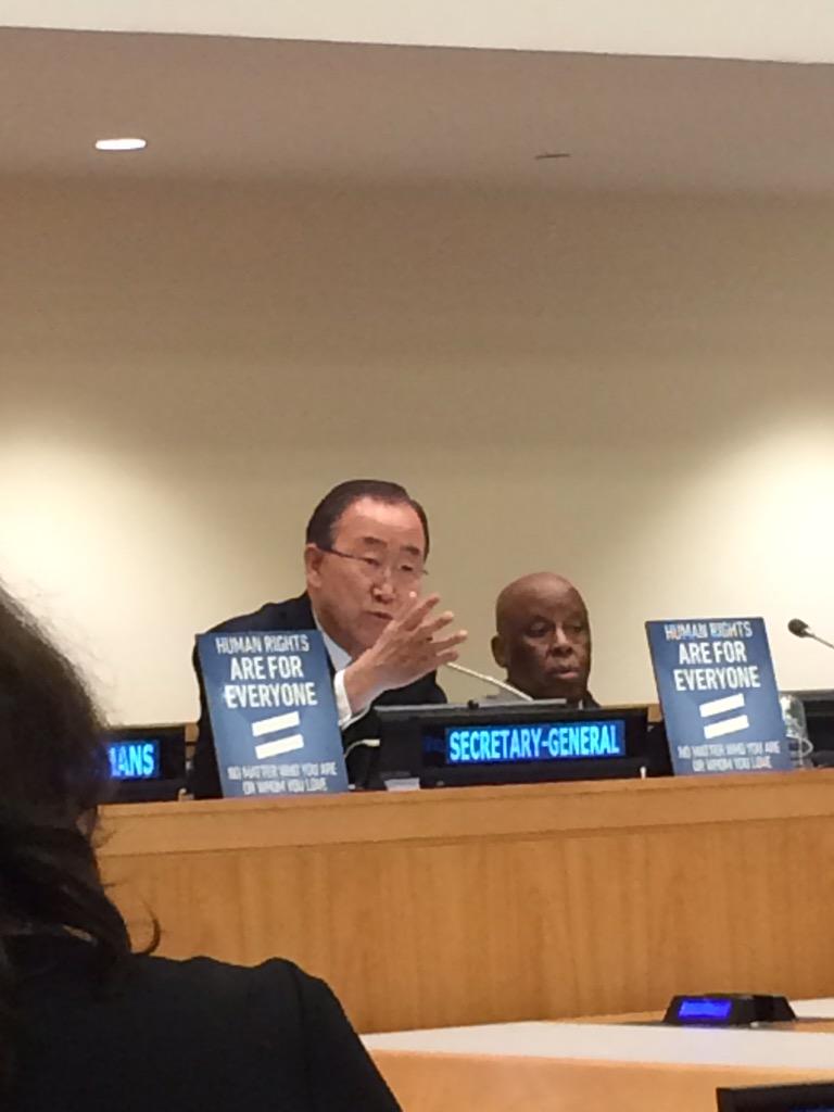 Ban Ki-moon: UN will always stand by the most vulnerable. #LGBT core group #freeandequal #globalgoals #UNGA70