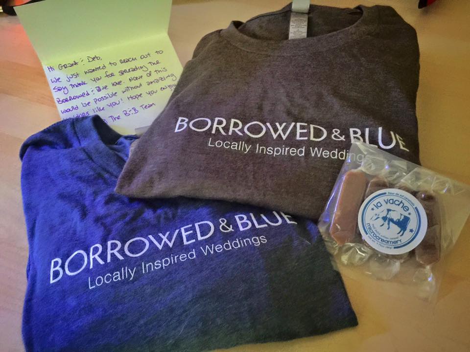 GrantandDeb's tweet photo. Just opened the door to the mailman holding a pkg with this in it from our fab friends at @borrowednblue thanks guys http://t.co/ipoYtHhXEX