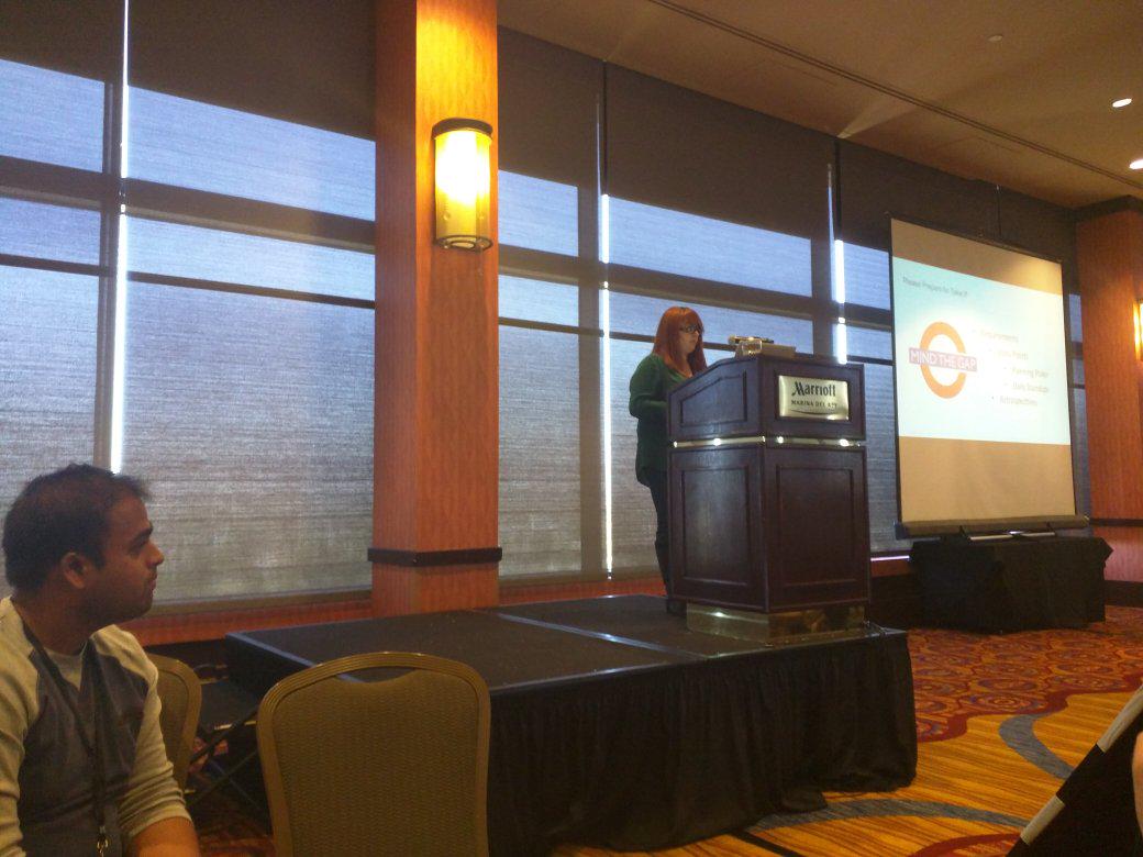 daveisangry's tweet photo. @whalebot delivering some knowledge on agile. Also #scrumbutt? #vdmstechbash15 http://t.co/wBjEG7L4Jg