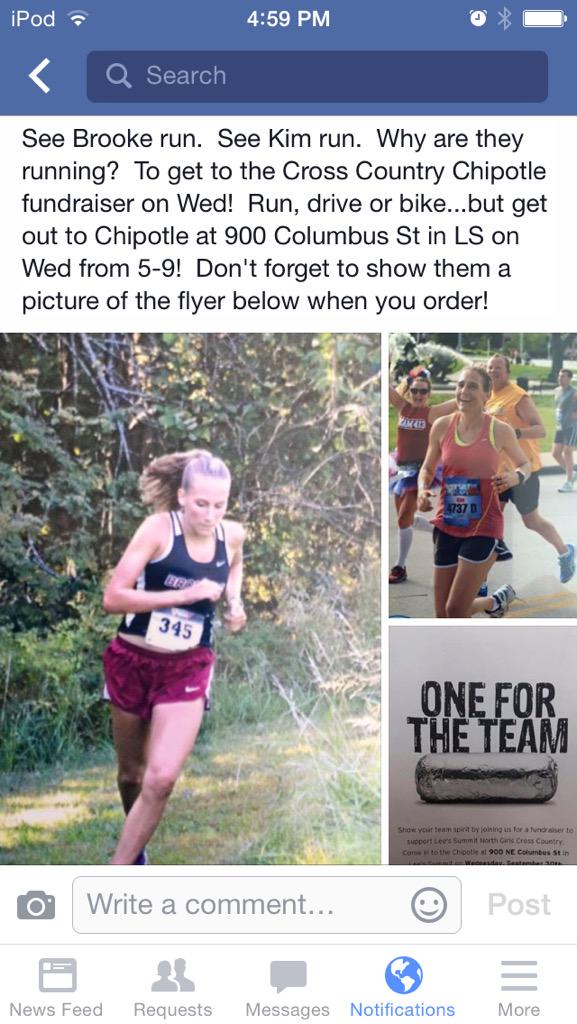 bmdean1205's tweet photo. XC Chipotle fundraiser tomorrow from 5-9! Be there or be a dodecahedron! 👟 http://t.co/2yf8vtnoIq
