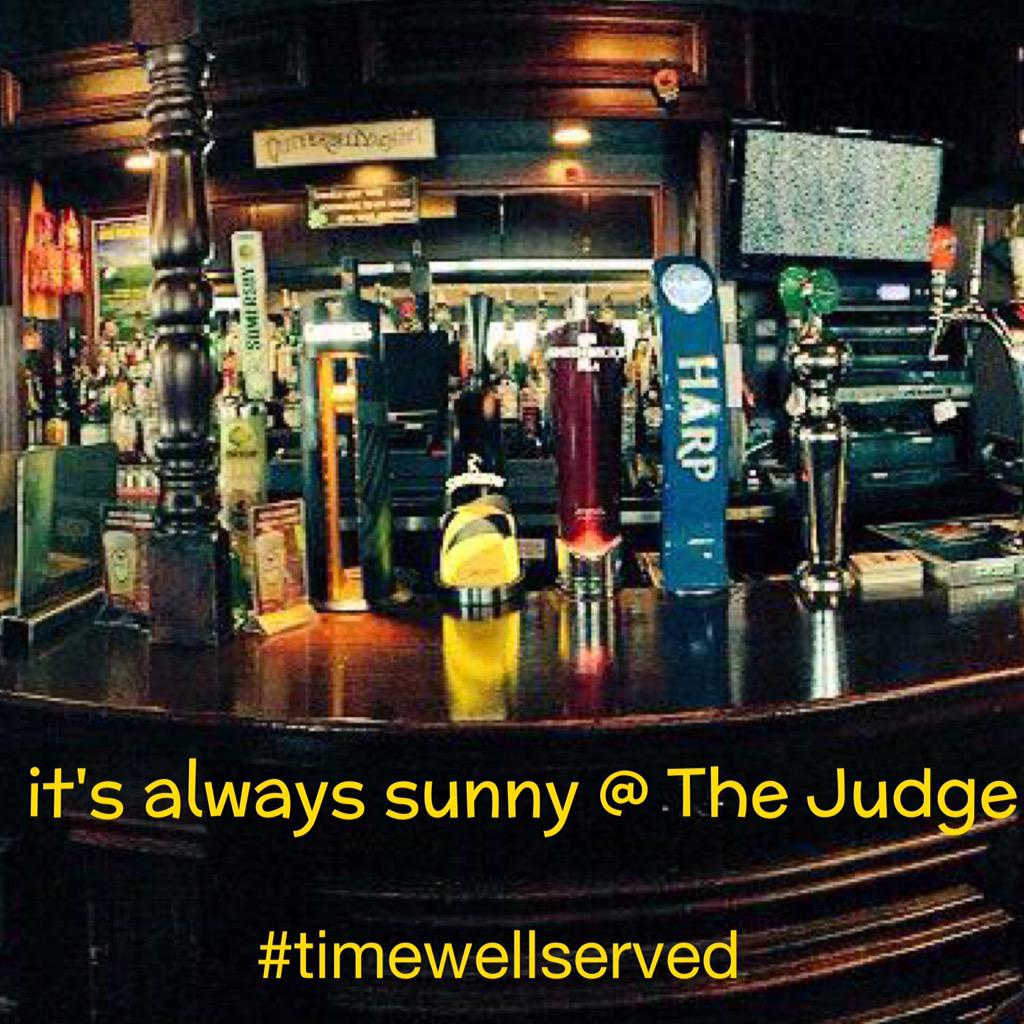 It's rainy outside, but The Judge is warm &amp; dry.  Stop by and end the work day off right! #BurlON #timewellserved