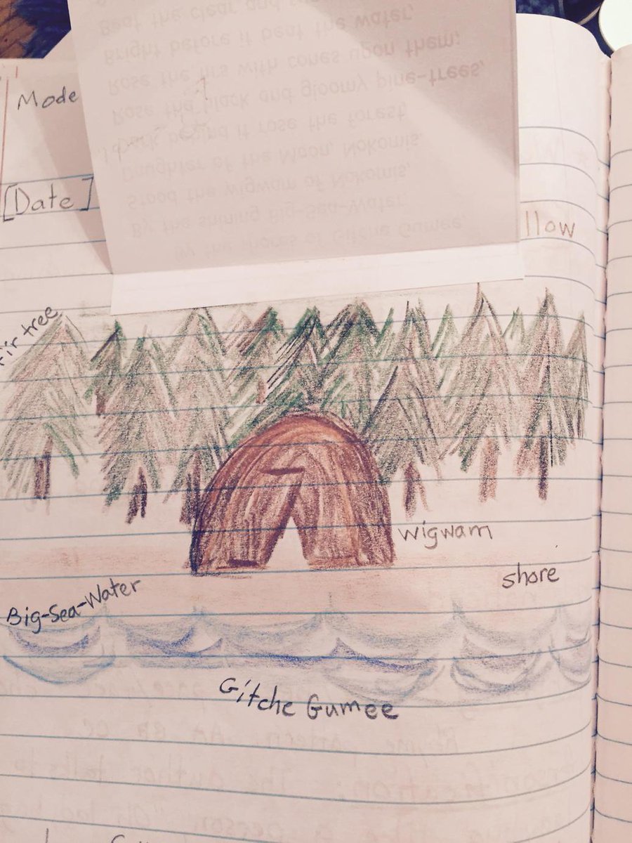jcsnine's tweet photo. Drawing what we visualized while listening to reading. We do a bit of work each day, a poem a week #PoetryNotebook http://t.co/UwyNCxCOLt