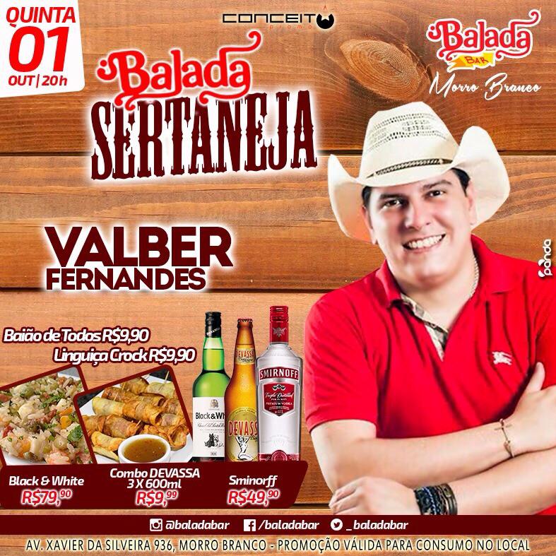_Baladabar's tweet photo. QUINTA é dia de ESTREIA da #BaladaSERTANEJA no com Válber Fernandes e com PROMOÇÕES EXCLUSIVAS de bebidas e petiscos! http://t.co/jrxQfZKOWc