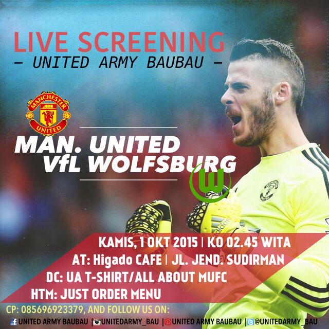 unitedarmy_BAU's tweet photo. LIVE SCREENING UCL #UABAU:
United v Wolfsburg
Kamis 1/10/15
Higado cafe
KO 02.45 WITA
Cc: @sultranesia http://t.co/F9yB2kM3i5