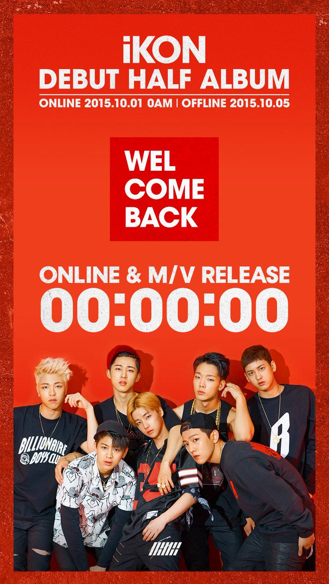[iKON - DEBUT HALF ALBUM 'WELCOME BACK' COUNTER]
originally posted by yg-life.com
#iKON #WELCOMEBACK