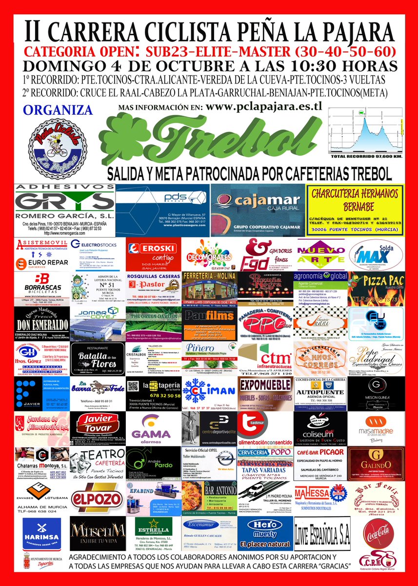FedCiclismoRM's tweet photo. El domingo se disputa la II Carrera Ciclista Peña la Pájara. http://t.co/lDnUHalTVi http://t.co/y894Nwxqgw